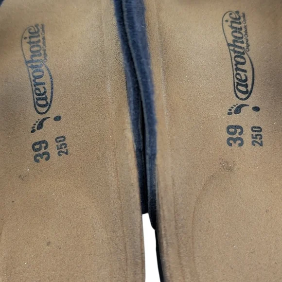 Aerothotic Navy Blue Double Strap Orthotic Slide Sandals - Size 39 / 8 - Picture 4 of 6